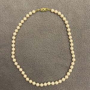 Vintage Faux Pearl Necklace, 7 1/4”